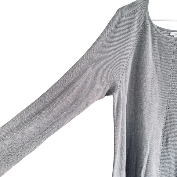 J Jill Gray Knit Long Sweater Pullover Tunic Textured Boat Neck XL Petite - Picture 3 of 11